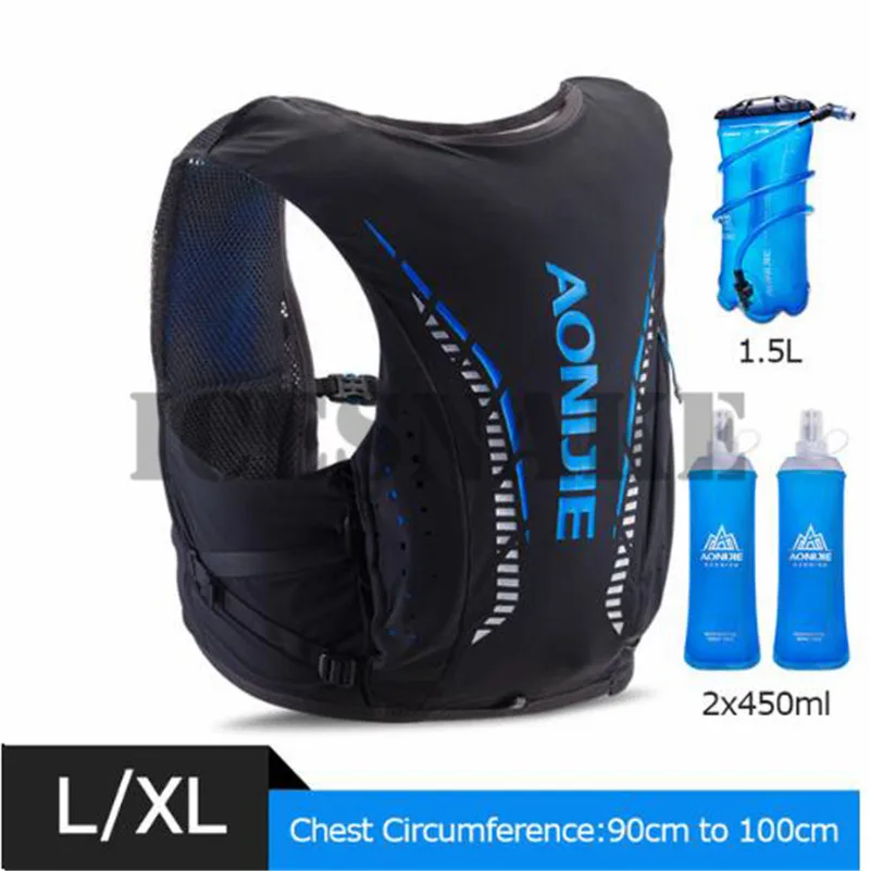 LXL Black Set AONIJIE 10L рюкзаки для активного отдыха, походный рюкзак, жилет для профессионального марафона, бега, велоспорта, Расширенный Рюкзак для кожи, гидратационный пакет - Цвет: LXL Black Set