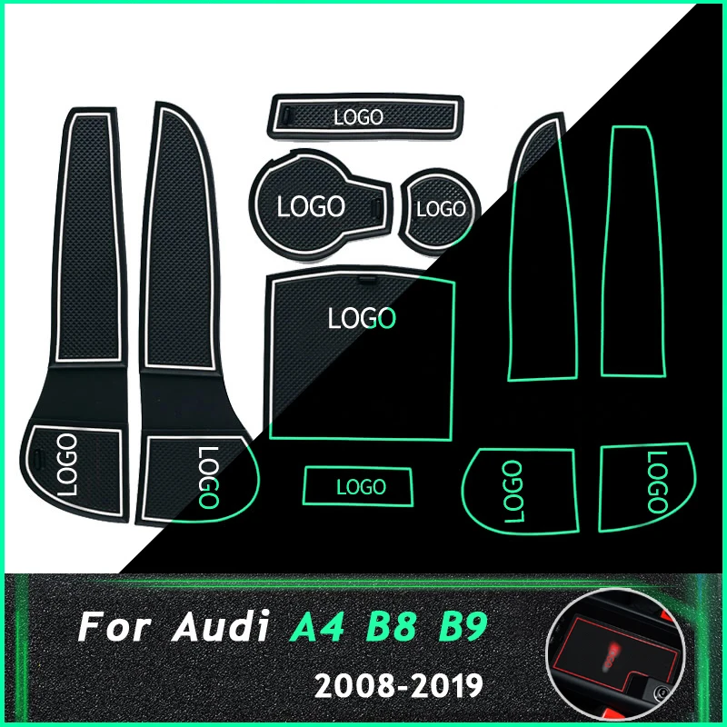 RKAC противоскользящие ворота шлифовальные маты для Audi A4 B8 B9 2008- аксессуары межкомнатный дверной коврик автомобильные подстаканники красный белый