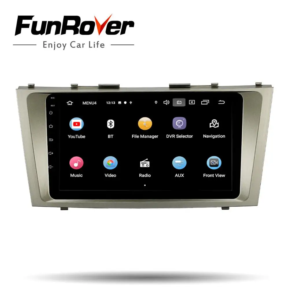 Funrover Android 9,0 4G Автомобильный Радио Мультимедиа Видео плеер навигация gps WiFi 2 din для Toyota Camry 40 50 2006-2011 без dvd