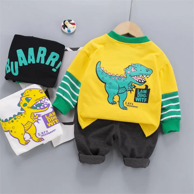 Automne bébé garçon dinosaure ensembles 2 pièces