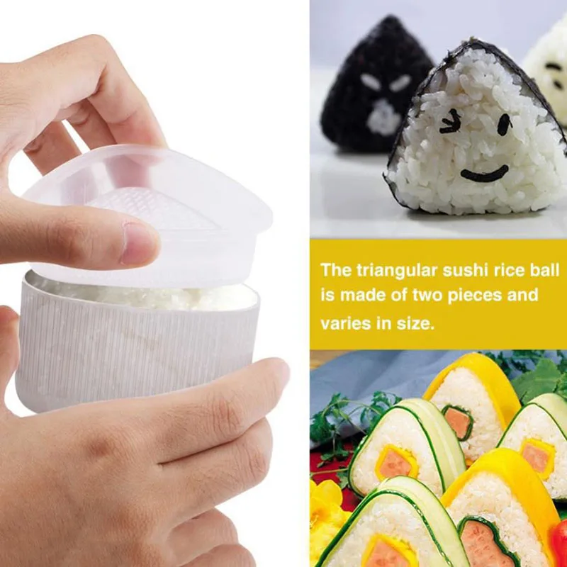 2 шт. формочка для суши пластик Onigiri Bento пресс-форма DIY Инструменты для приготовления пищи треугольная форма аппарат для лепки рисовых шариков утилита кухонные принадлежности