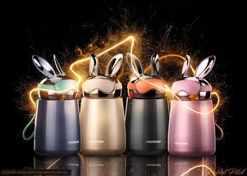 

Electroplated Flying Rabbit Insulation Cup Student Solid Color Cool Portable Student Water Cup