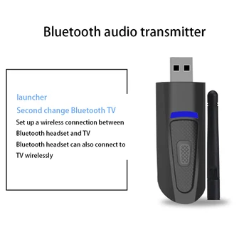 

CSR Wireless Adapter USB Bluetooth V5.0 One For Two Transmitter Multi-Point Audio 3.5mm Wireless Adapter For TV PC Audio Adapter