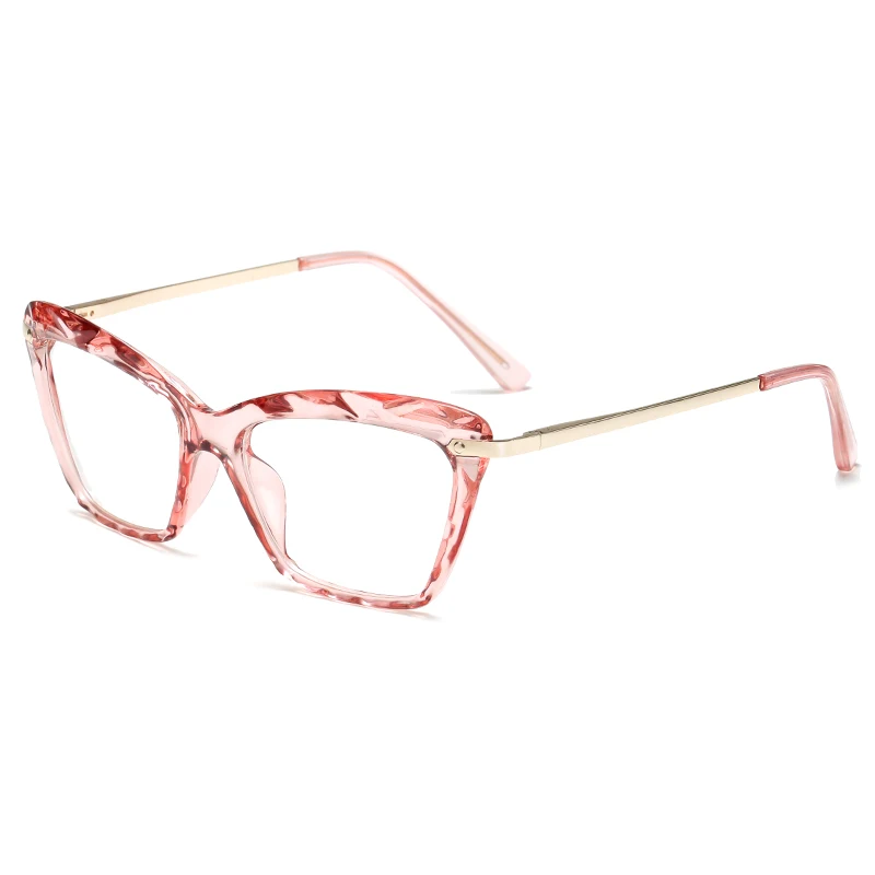 Кошачий глаз прозрачные женские очки люксовый бренд очки оправа женские очки оправа Модные оптические круглые очки линзы - Цвет оправы: C5ClearPinkFrame