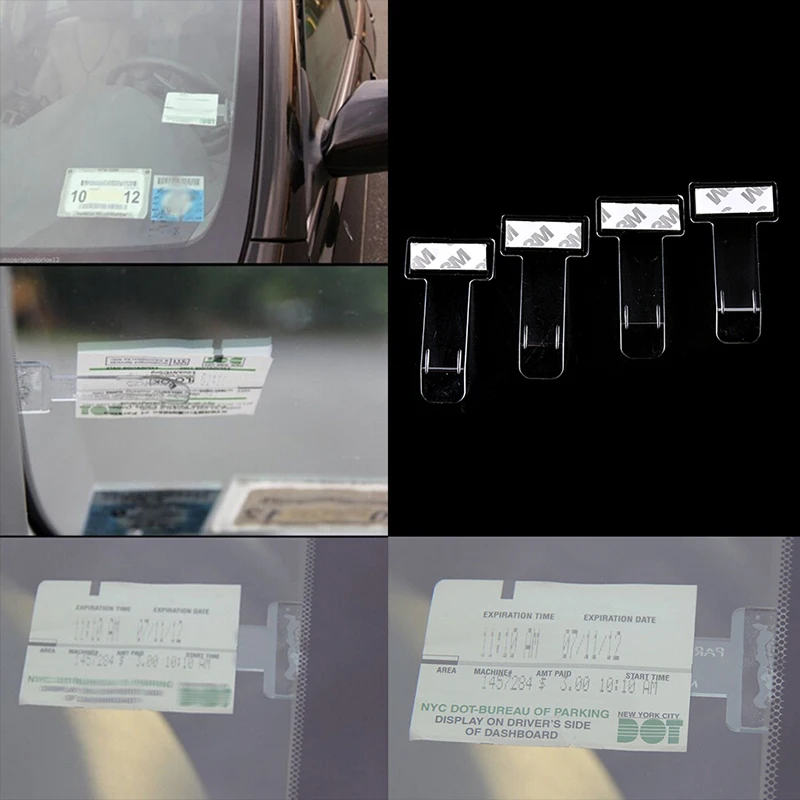 4 Uds coche vehículo para tique de estacionamiento recibo titular de la tarjeta Clip pegatina parabrisas