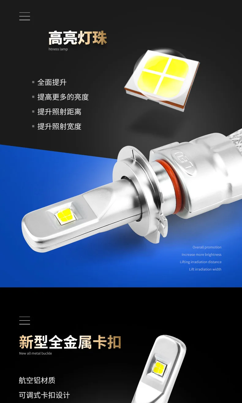 Автомобильный светильник светодиодный головной светильник s F3 H1 H3 H4 H7 H11 9005 9006 880 Светодиодная лампа шарик с концентрацией линзы фары автомобиля