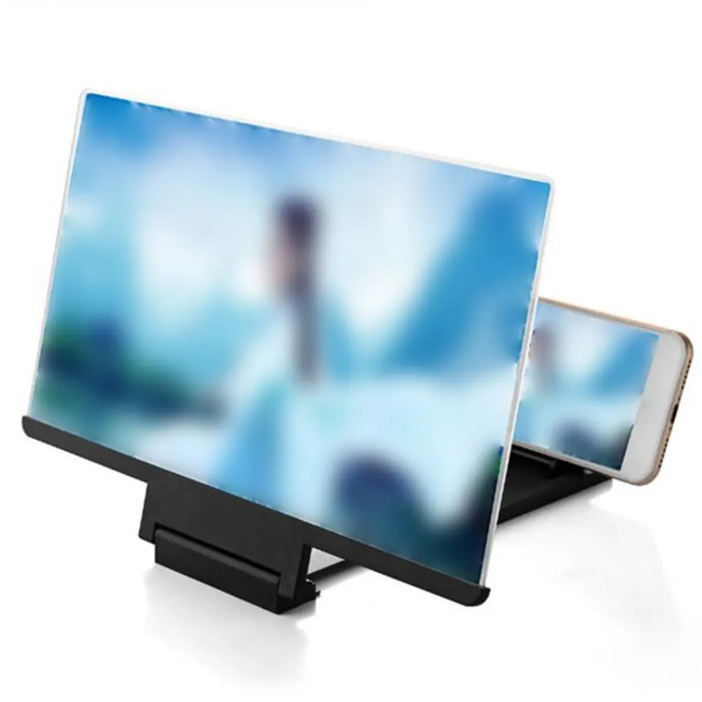 3D screen mobile phone amplifier 12 inch HD video magnifying glass projector Practical portable projectors