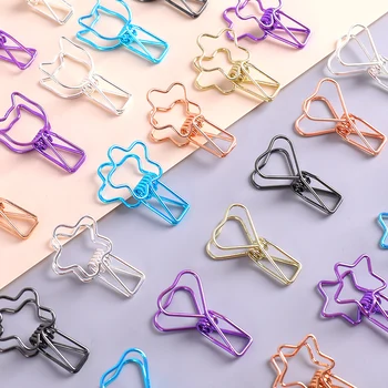 

6pcs/lot kawaii Heart metal office school binder clip set purple Blue student paper document organizer clip stationery