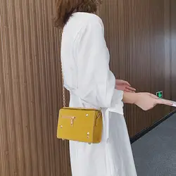 2019 Новое Стильное платье женская сумка индивидуальная популярная Повседневная Корейская простая и косая вышивка нить маленькая