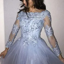 ТРАПЕЦИЕВИДНОЕ платье принцессы с длинными рукавами с открытыми плечами из тюля с аппликацией; короткие мини-платья