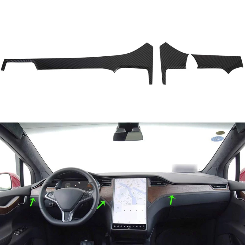 Интерьер центр средняя консоль приборная панель полоса накладка фото для Tesla модель X модель S ABS пластик автомобиль Ac