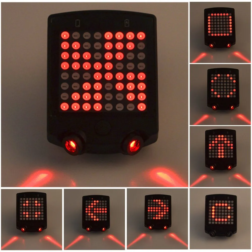 

Wireless Bicycle Laser Tail Light Bike Turn Signal Remote Control Safety LED Warning Taillight USB Rechargeable Rear Light