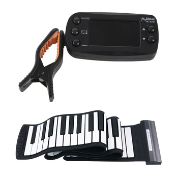 

1 Pcs Black Guitar Bass Violin Ukulele Tuner MT83W & 1 Pcs Piano 88 Keys Karaoke Silicone Electronic Keyboard