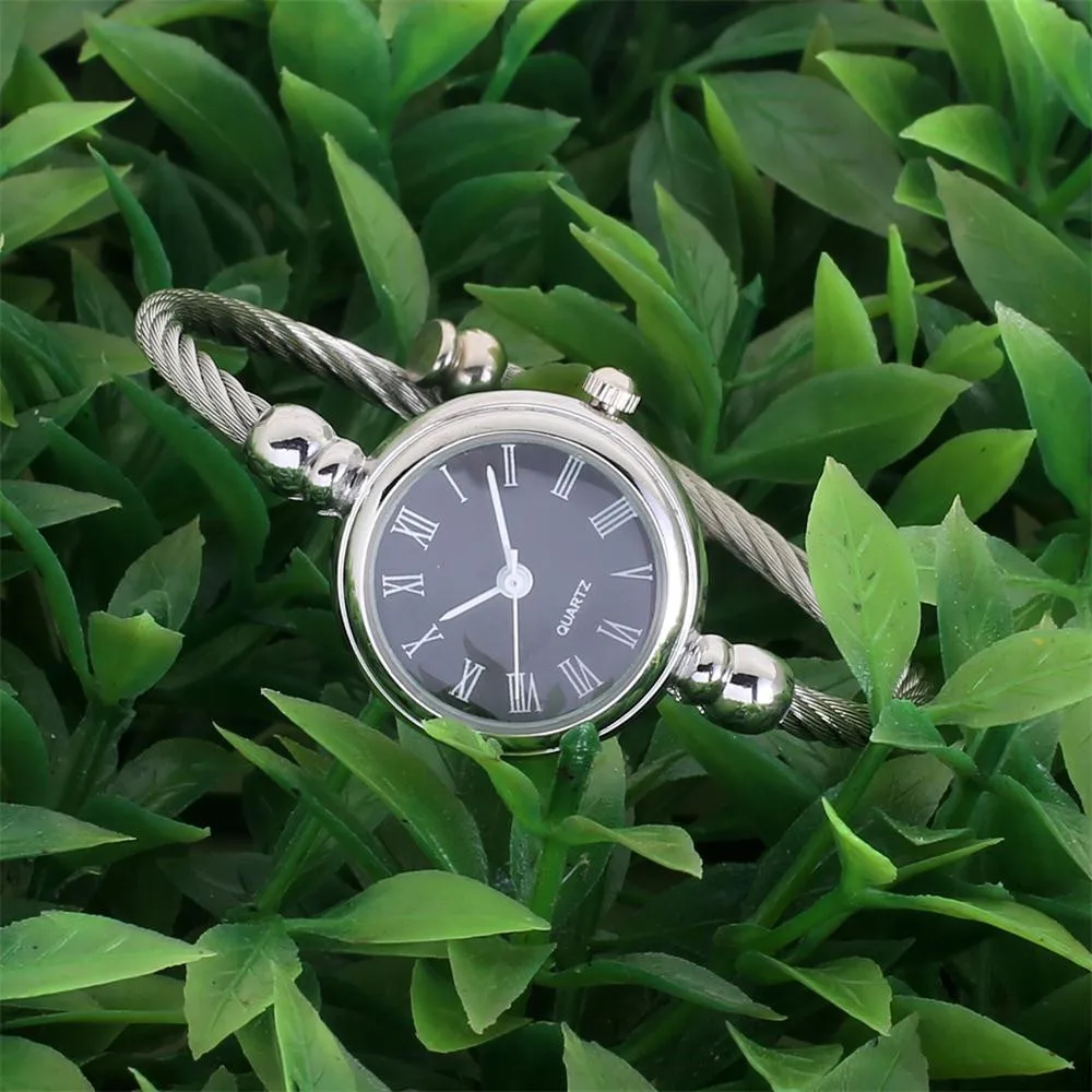 Женские часы-браслет, Простые Модные зеркальные часы-браслет, круговые аналоговые кварцевые часы для девушек, женские часы