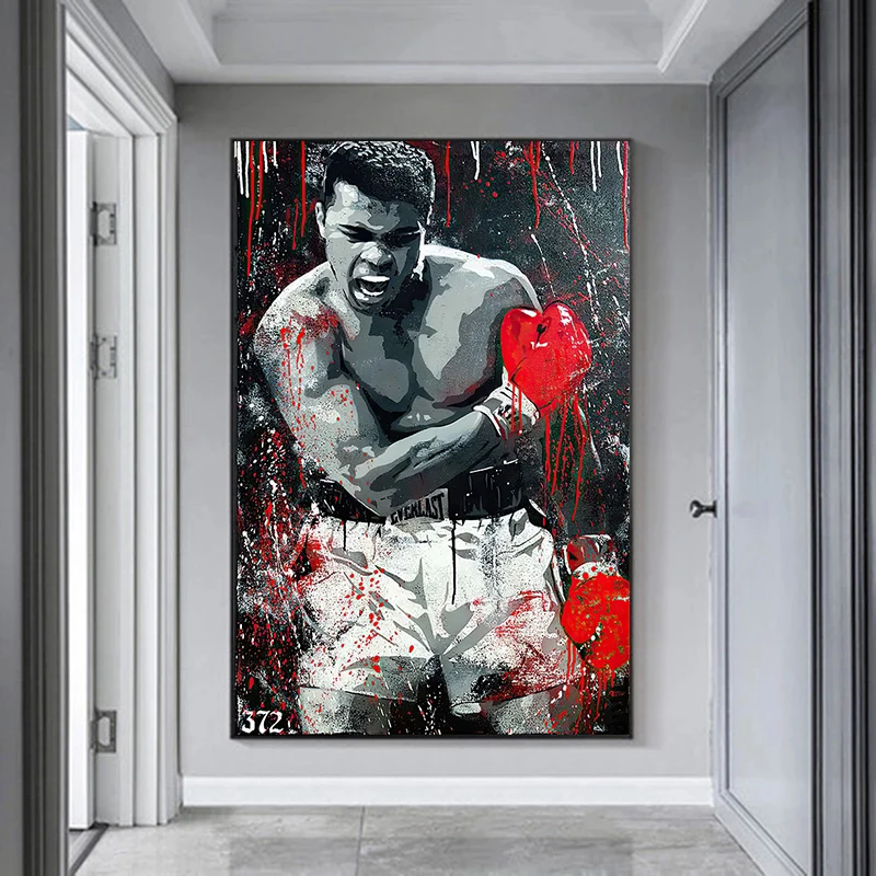 Muhammad Ali 5 Famous Motivation Quote Boxing Legend Poster Black White Photo 