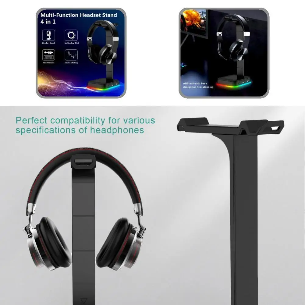 

Headset Holder High Quality USB2.0 Type-C Gaming Earphone Placing Rack Portable Desktop Organizer Headset Stand