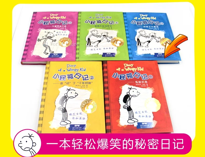 1 книга дневник a Wimpy Kid Jeffkinney том 21-26 для избранного юмора счастливый смех заметки манга комикс ребенок английский китайский книга