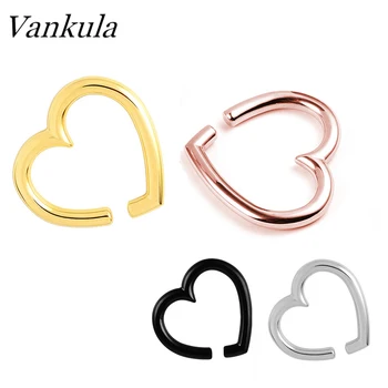 

Vankula 2pcs 316L Stainless Steel Ear Weight Plugs And Tunnels Body Jewelry Heart-Shaped Piercing Earrings Gift
