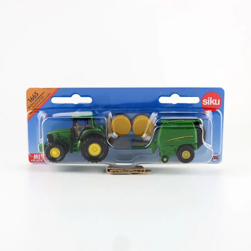SIKU 1665 John Deere 7530 Tractor With 990 Baler Diecast Model Farm Toy for sale online 