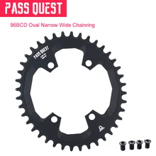 PASS QUEST oval Chainring 96BCD MTB Narrow Wide Bicycle Chainwheel 32/34/36/38/40/42T for deore xt M7000 M8000 M9000 Crankset