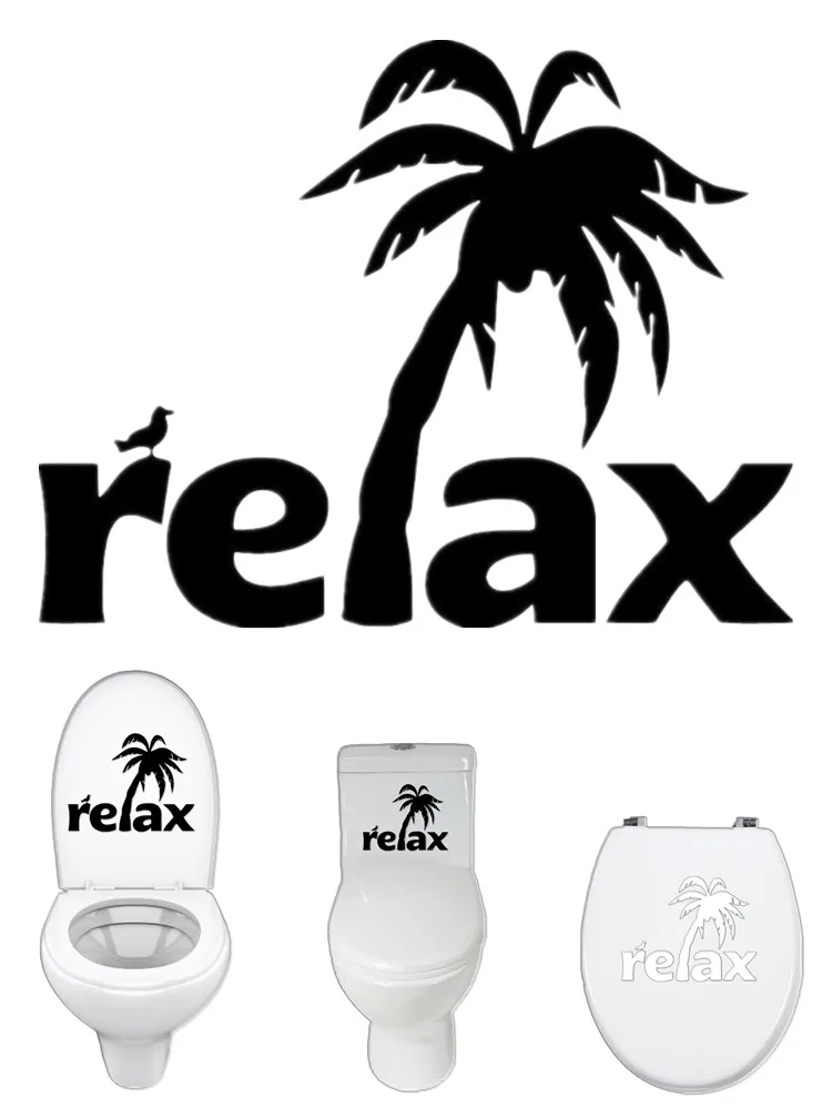 

Stickers Beach relax One Piece WC Toilet Mural Diy Multi-purpose Sticker For Wall Car Room Decoration Home Decor Accessories