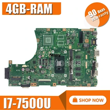 شراءAkemy X456UAK اللوحة لابتوب For Asus VivoBook X456UA X456UV X456UQk X456UAM X456UAK اللوحة 4GB-RAM I7-7500U DDR4
