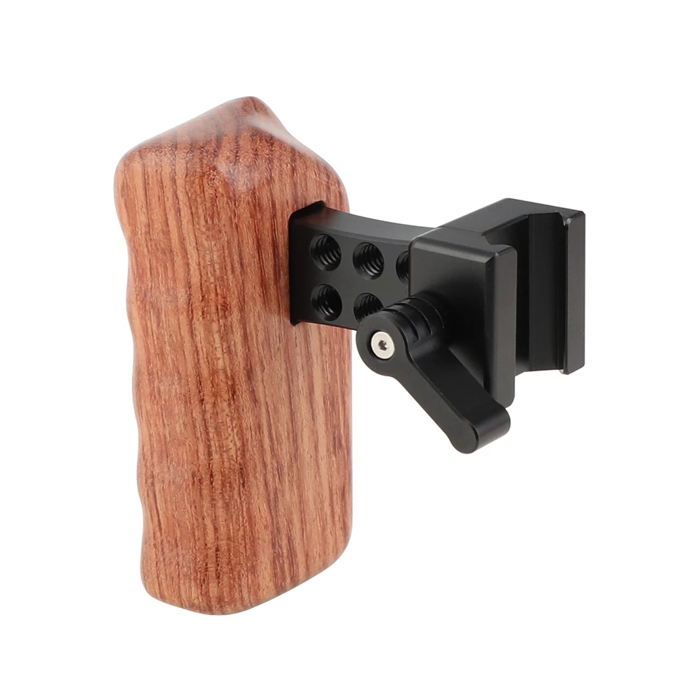 

Kayulin DSLR Camera Wooden Handle Grip Quick Release NATO Side Handle (Right Hand)