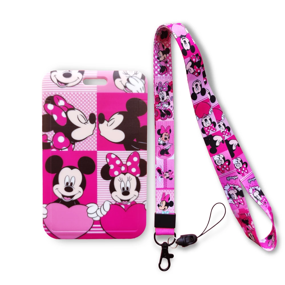 Disney Mickey Minnie Mouse Card Holder Business Badge Card Case Frame Abs  Employee Case Cover Student Lanyard Name Card Holder - Card & Id Holders -  AliExpress