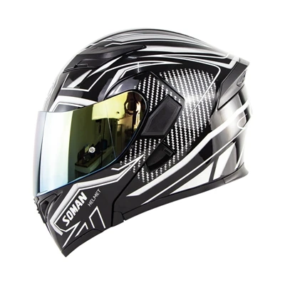 Шлем для мотокросса с двойными линзами DOT Casco Moto для мотокросса с двойным козырьком, мотоциклетный шлем Moto Capacete Moto - Цвет: 3