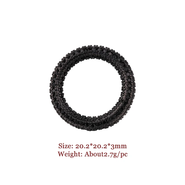 High Quality Pave Micro- Zircon Closed Circle Clasps DIY Jewelry Making Supplies Necklace Pendants Accessories Black