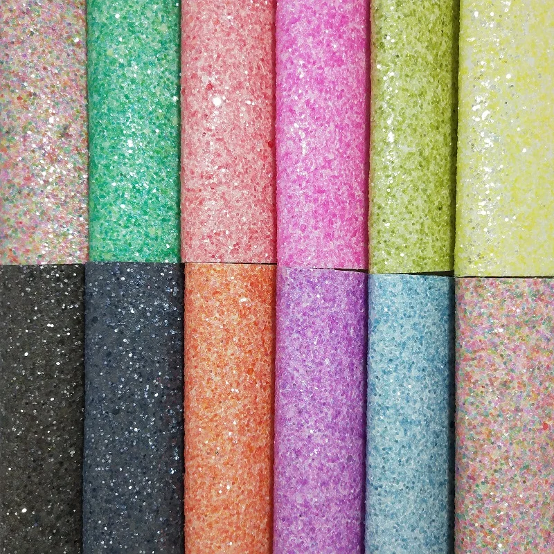 1PC 21X29CM Fluo Chunky Glitter Leather For Making Bows Accessories LEOsyntheticoDIY GM3176B | Дом и сад