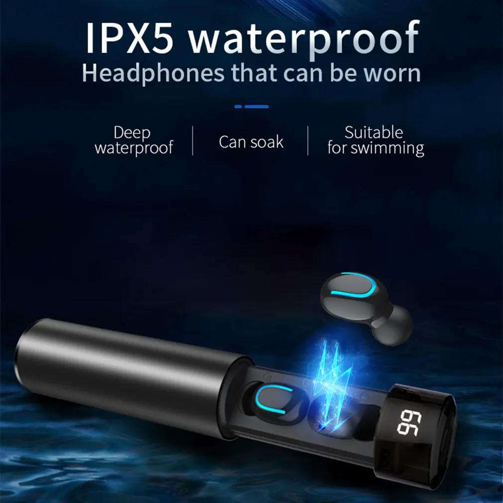 Q67 TWS Wireless Earbuds 3D Stereo Mini Bluetooth Earphone Waterproof Earphones Auto Pairing Headset with Dual Mic Sports 5.0