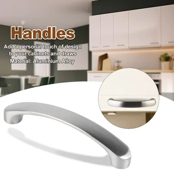 

Modern Replacement Door Handle Brushed Nickel Hardware Silver Universal Drawer Cupboard Cabinet Pulls Aluminium Alloy Ergonomic