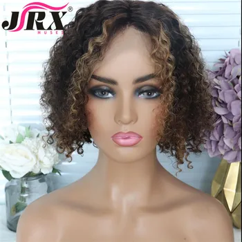 

Short Curly Ombre Human Hair Lace Frontal Wigs 13x6 Lace Front Human Hair Wig With Baby Hair Preplucked Hairline For Women