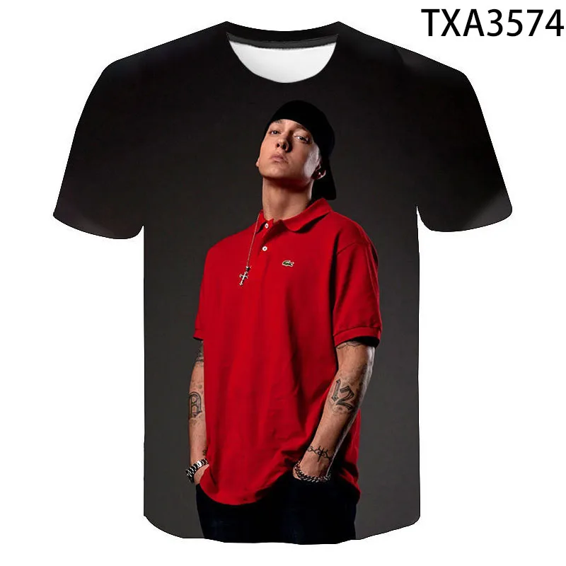 2020 New Casual Rapper Eminem 3D Print T Shirt Men Women Children Hip hop Summer Tops Harajuku Fashion Streetwear Cool Tees | Мужская