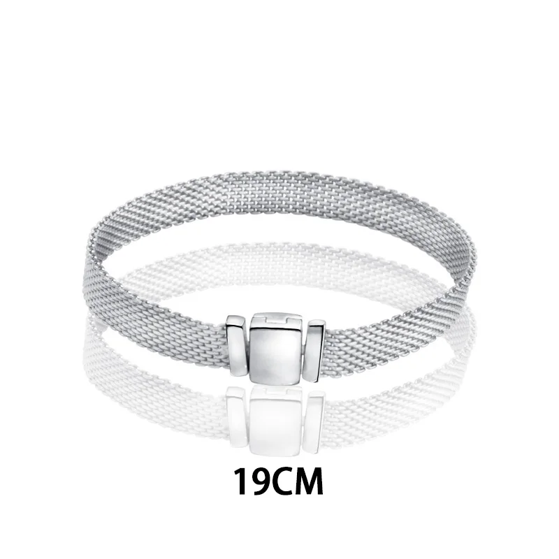 Günstige 2019 winter 925 Sterling Silber Reflexion Mesh Armband clip, fit Original Pandora Reflexion Armband, Geschenk für DIY Schmuck