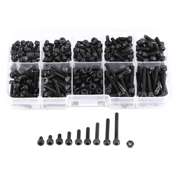 

280Pcs Steel Screw Set M3 Hex Bolt Screw Nut Metric Machine Bolts And Nut Repair Tool