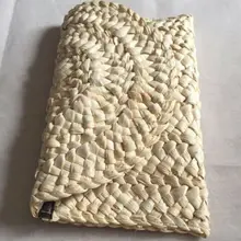 Модная пляжная сумка в богемном стиле, женская летняя Соломенная Сумка-конверт ручной работы, Женская Повседневная простая Праздничная однотонная Сумка-клатч на застежке Модная пляжная сумка в богемном стиле, женская летняя Соломенная Сумка-конверт ручной работы, Женская Повседневная простая Праздничная однотонная Сумка-клатч на застежке