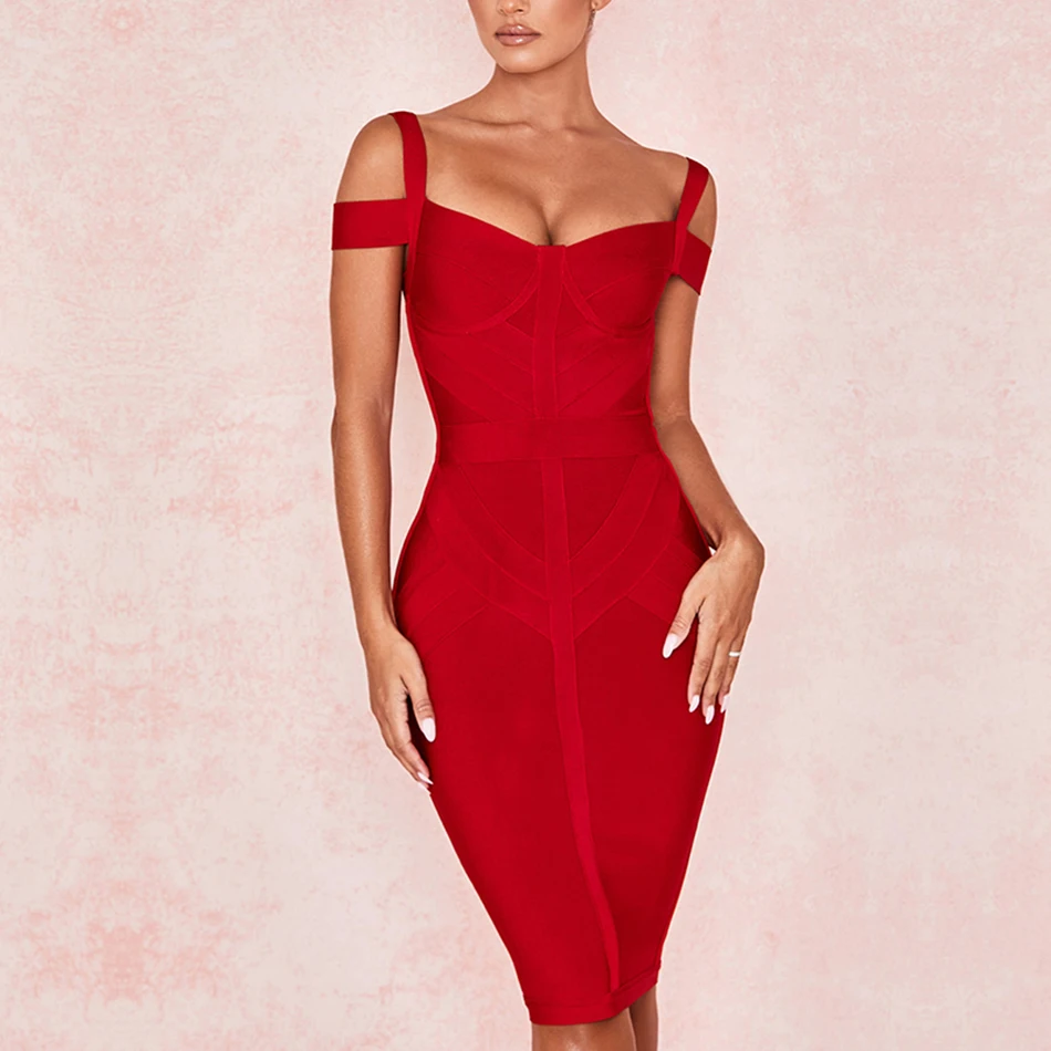 Summer Bandage Dresses 2019 New Arrivals Sexy Strap Vestidos Bandage Bodycon Dress Mini Dress Club Party Wine Red