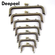 

Deepeel 6-20cm Embossing Bronze Square Metal Purse Frame Handle for Handbag Clutch Kiss Clasp Lock Bag Accessories F1-71