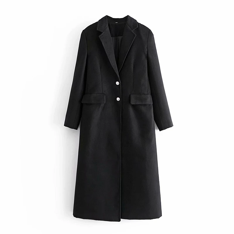 

New Fashion Winter Black England Style Coats Simplicity Ladies Outerwear High-End All-Match Tops DWDD89138