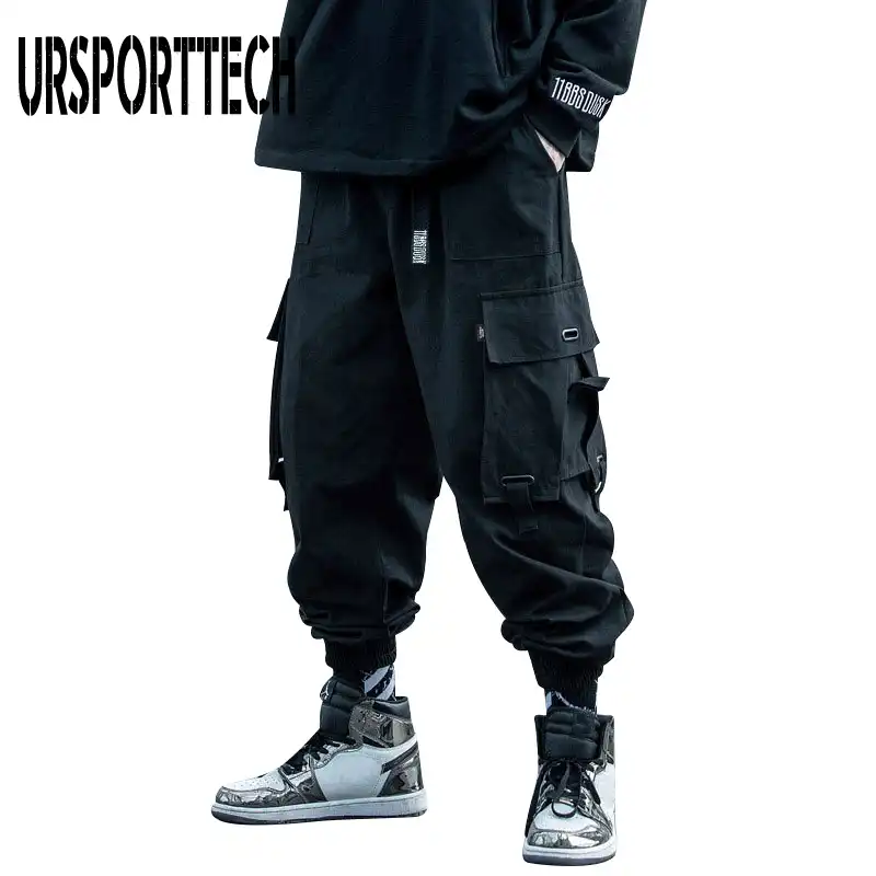 Ursporttech 黒カーゴパンツ男性ヒップホップ秋ハーレムパンツストリート原宿ジョガーsweatpant綿のズボンの男性 Skinny Pants Aliexpress