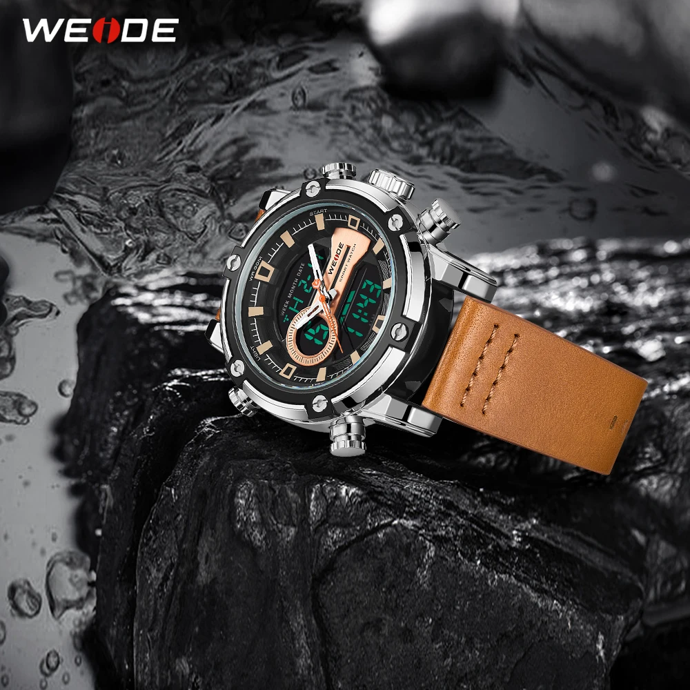 WEIDE часы мужские европейские роскошные мужские спортивные Бизнес Кварцевые move Мужские t аналоговые lcd Цифровые Автоматические часы с датой и будильником мужские наручные часы