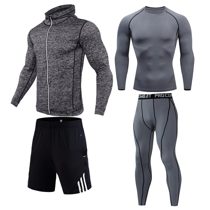 Мужская спортивная одежда, костюмы, спортивные колготки, одежда для тренировок, спортивный комплект для бега, спортивный костюм для бега, сухой крой, большие размеры
