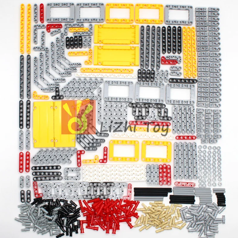 하이테크 플라스틱 빌딩 블록 벽돌 자동차 타이어 기어 리프트 암 빔, 크로스 액슬 DIY 조립 MOC 벌크 기술 세트 완구