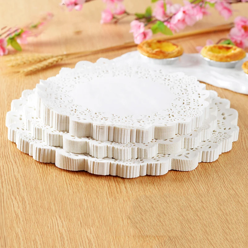 

150pcs/lot Paper doilies individual table lace placemats dining drink coasters set de table mat cake food pad kitchen tableware