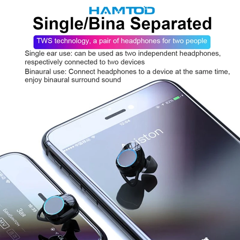 30 м bluetooth 5,0 9D TWS наушники беспроводные стерео двусторонние звонки наушник с зарядным устройством IPX6 Водонепроницаемый светодиодный блок питания