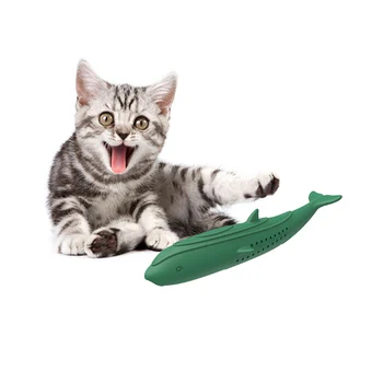 

Cat Catnip Toy, Interactive Cat Toothbrush Alternative, Catnip Fish Cat Teaser Chew Toy For Teeth Cleaning cat molar toy