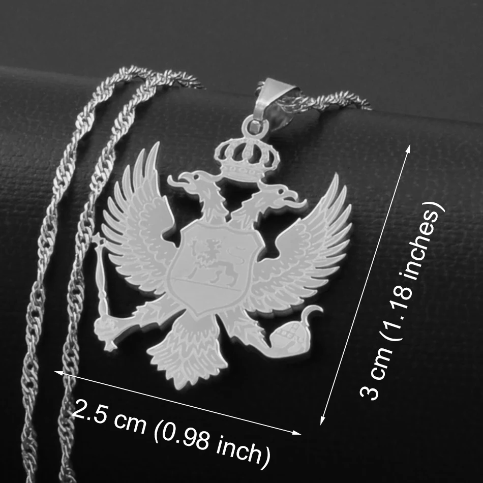 Anniyo(два размера) Montenegro ожерелья с подвесками для женщин девочек Montenegro украшения с изображением орла золотого и серебряного цвета с луной звездой#127621