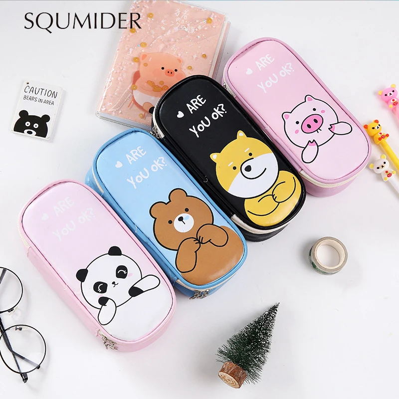 SQUMIDER Карандаш Чехол большой Ёмкость пу коробка для ручек и карандашей чехол карандашей, пенал для школьных стационарный поставки подарок для детей